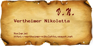 Vertheimer Nikoletta névjegykártya