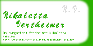 nikoletta vertheimer business card